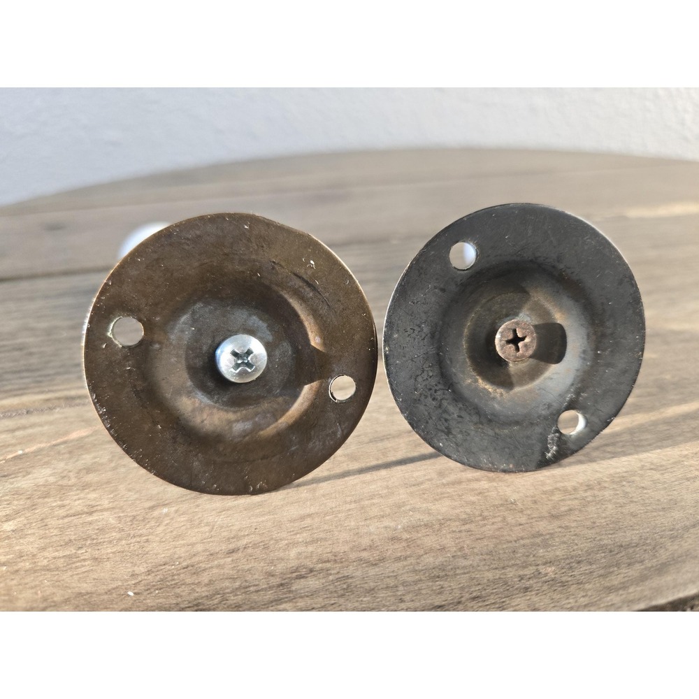 2 Vintage Brass & Porcelain Ball Wall Hanger Hook Coat Towel Rack Farmhouse - Picture 5 of 10